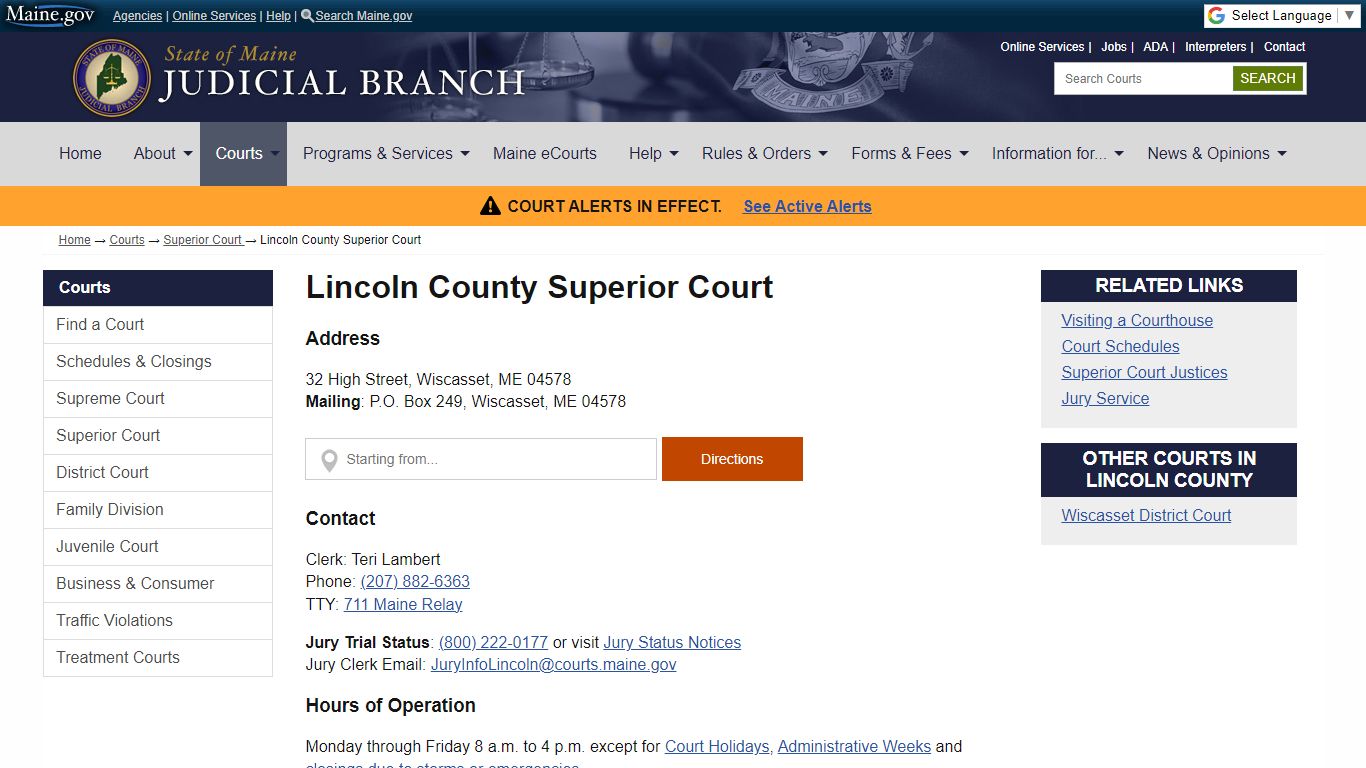 Lincoln County Superior Court: State of Maine Judicial Branch
